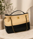 Bolsa Chanel Raffia Tote Palha