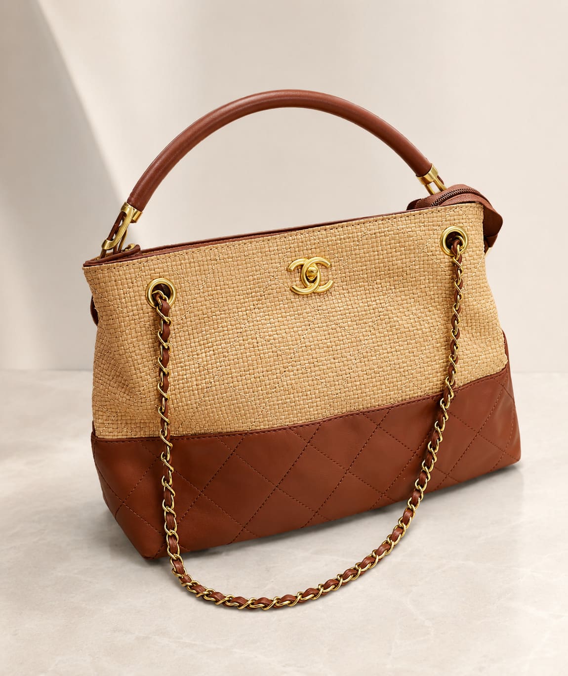 Bolsa Chanel Raffia Tote Palha