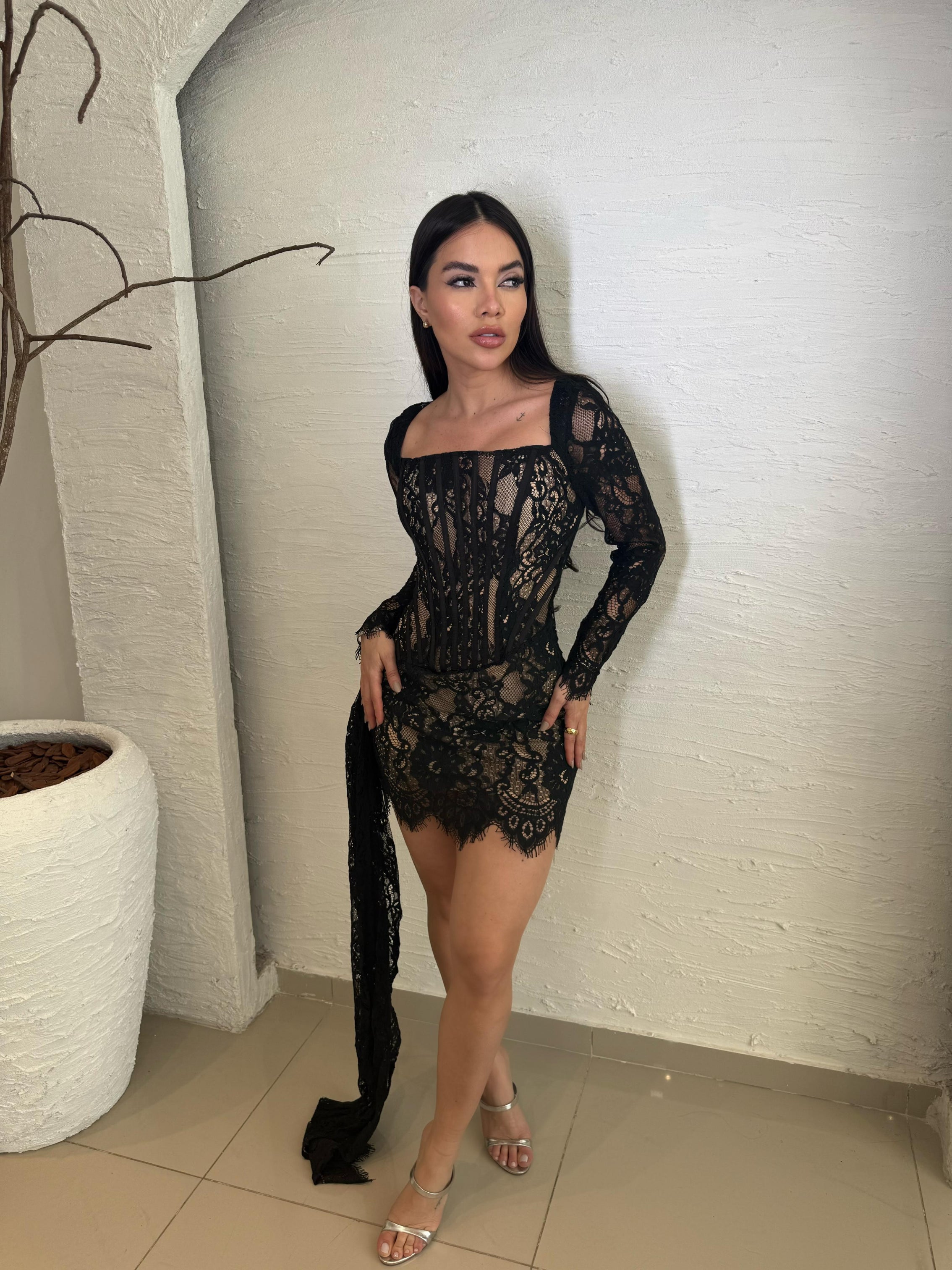 Vestido rendado