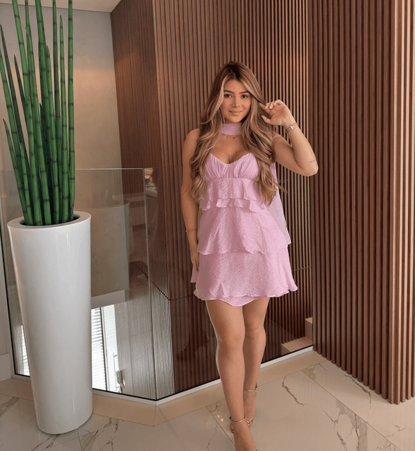 Vestido Curto de Babados Rebeca - Purity