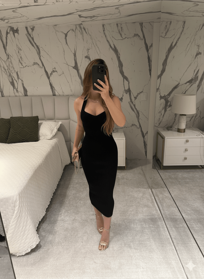 Vestido Tricot Decote Boneca - Purity