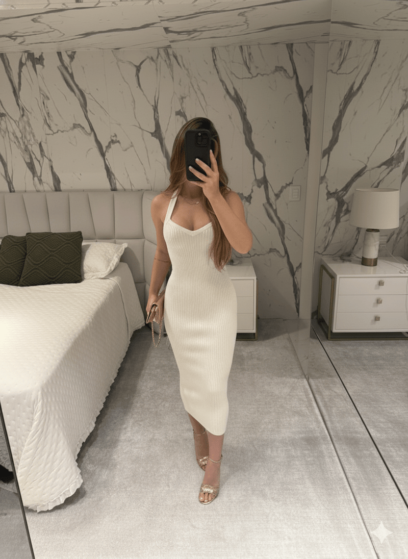 Vestido Tricot Decote Boneca - Purity