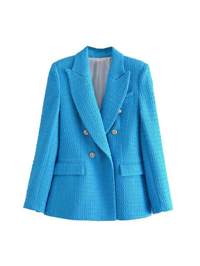 Blazer Feminino Azul Claro, Blazer Maia, Look Casual Inverno Feminino, Purity Atelier