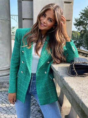 Blazer Feminino Verde, Blazer Maia, Look Casual Inverno Feminino, Purity Atelier